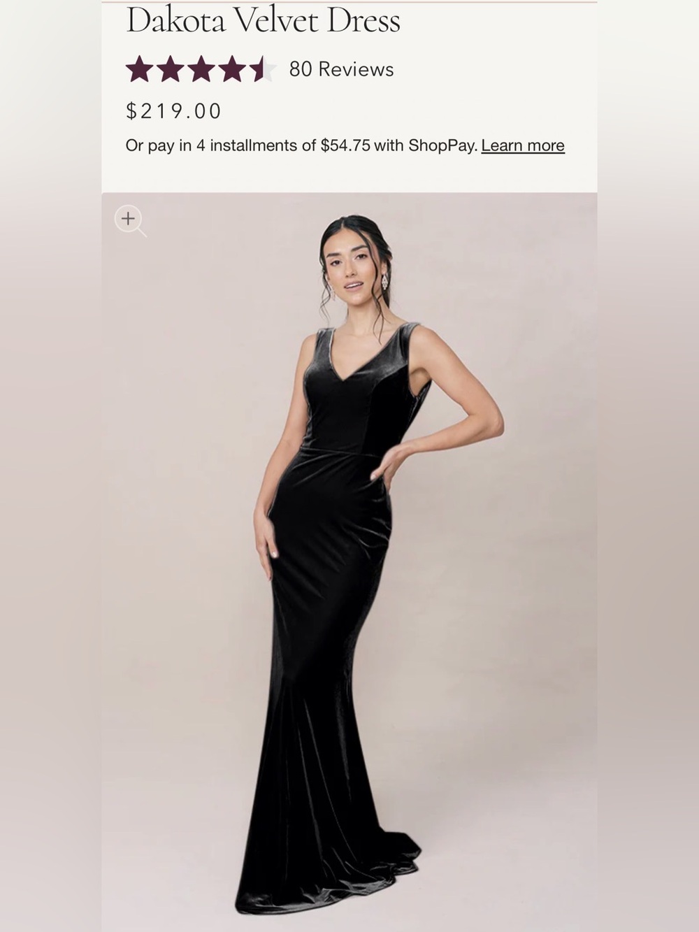 Revelry Black Velvet Dakota Bridesmaid Dress